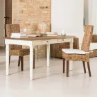 Cadeira ao ar livre em tecelagem de banana com almofada de assento - Safari Viadurini