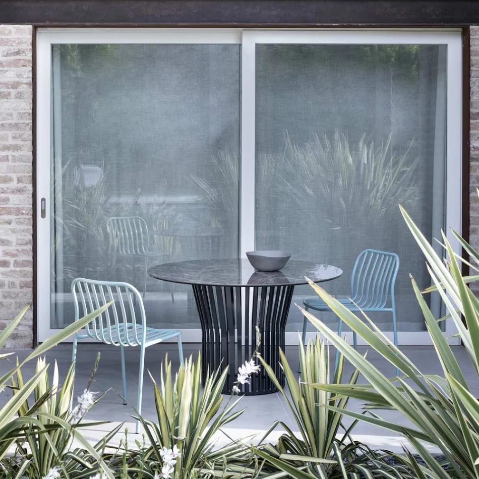 Cadeira de metal empilhável para exterior made in Italy 2 peças - simplesmente Viadurini