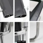 Cadeira para sala de conferências ou reuniões em couro preto e metal – Cirillo1/2 Viadurini