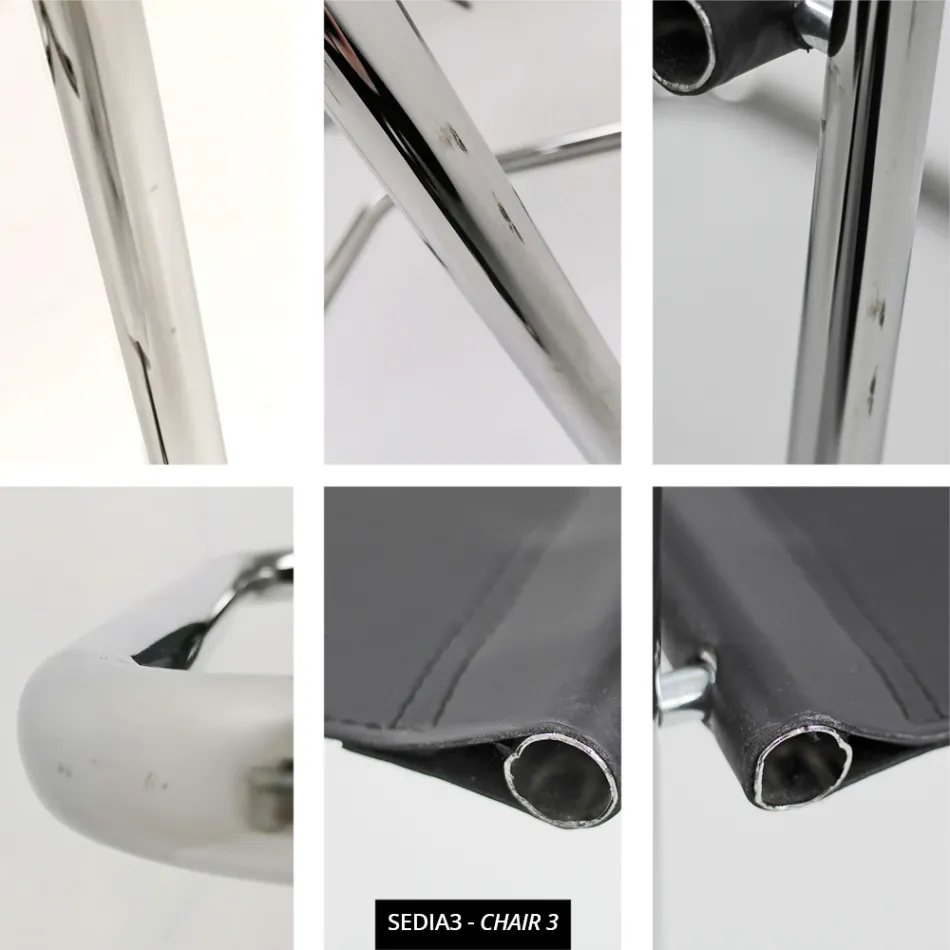 Cadeira para sala de conferências ou reuniões em couro preto e metal – Cirillo3/4 Viadurini