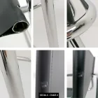 Cadeira para sala de conferências ou reuniões em couro preto e metal – Cirillo3/4 Viadurini