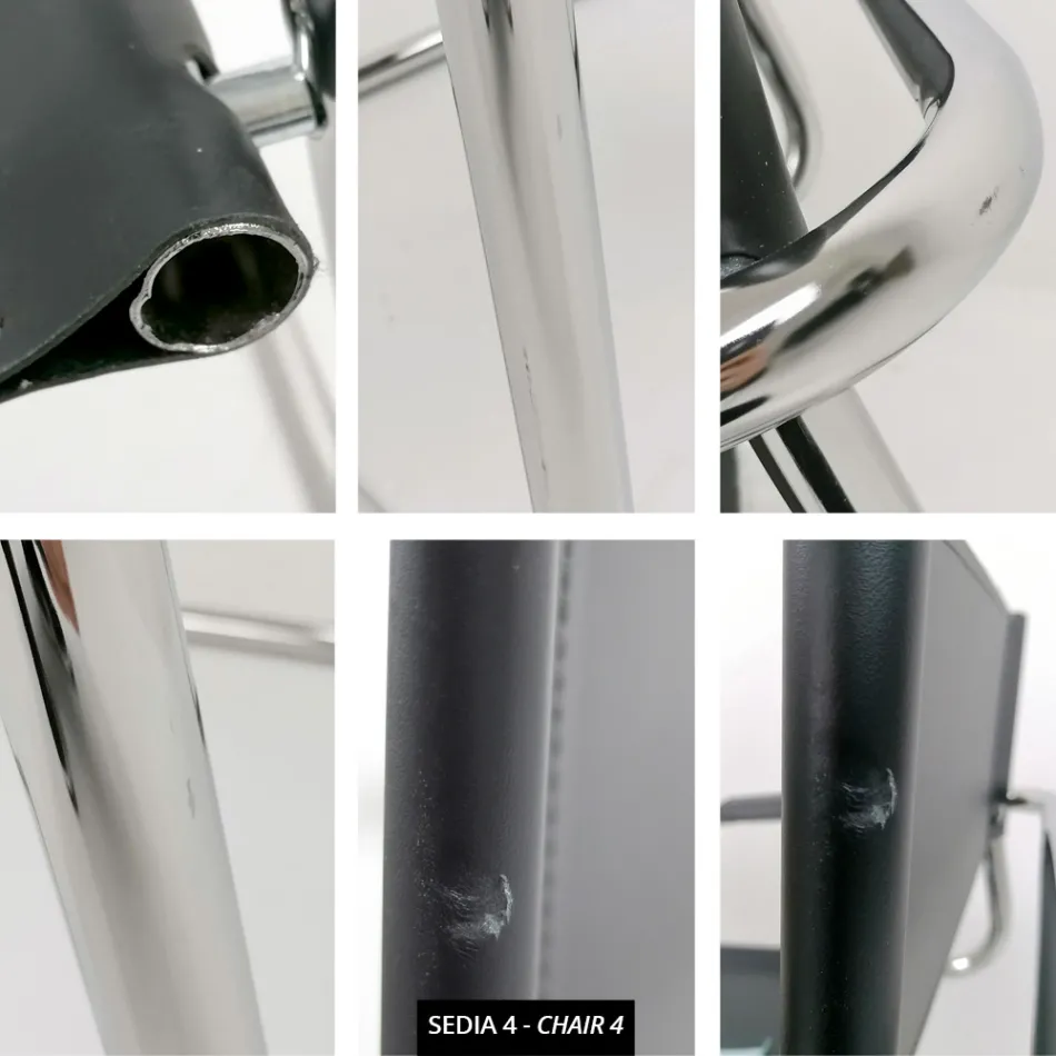 Cadeira para sala de conferências ou reuniões em couro preto e metal – Cirillo3/4 Viadurini