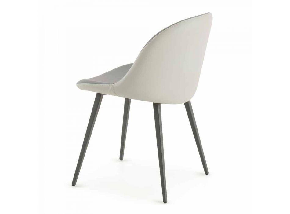 Cadeira de sala de jantar com assento ecoleather Made in Italy, 2 peças - Nobelio Viadurini