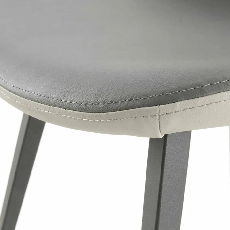 Cadeira de sala de jantar com assento ecoleather Made in Italy, 2 peças - Nobelio Viadurini