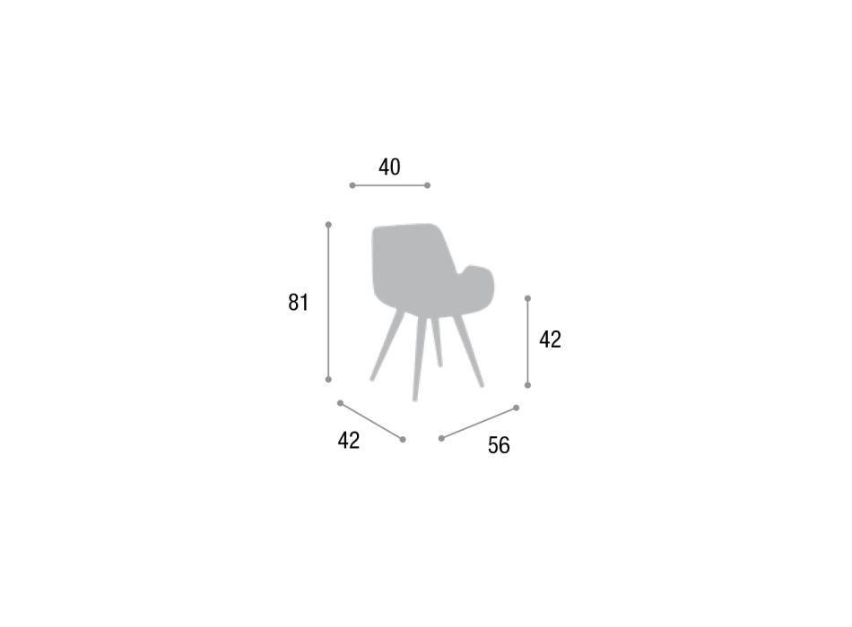 Cadeira para Sala de Jantar com Design Moderno em Couro Made in Italy - Simba Viadurini
