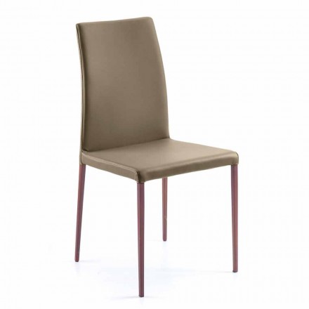 Cadeira de jantar Abbie faux couro design, made in Italy Viadurini
