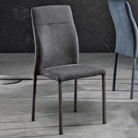 Cadeira de sala de jantar design em tecido fabricado na Itália, Luigina Viadurini