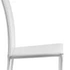 Cadeira de design para sala de jantar revestida em couro fabricada na Itália - Sissy Viadurini