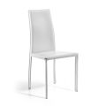Cadeira de design para sala de jantar revestida em couro fabricada na Itália - Sissy