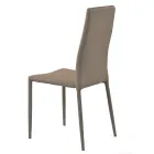 Cadeira de sala de jantar empilhável de couro sintético de 4 peças - Sibéria Viadurini