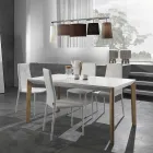 Cadeira de sala de jantar empilhável de couro sintético de 4 peças - Sibéria Viadurini