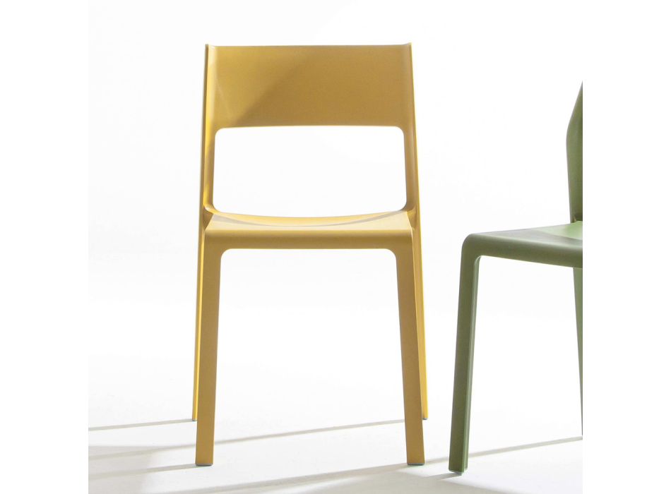 Cadeira Empilhável para Sala de Jantar em Polipropileno Colorido, 4 Peças - Abelia Viadurini