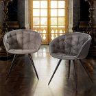 Cadeira para Sala de Jantar em Ecoleather com Pernas em Metal Pintado de Preto - Ezio Viadurini