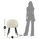 Cadeira da Sala de Jantar em Madeira com Assento forrado em Tecido - Latina Viadurini