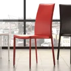 Cadeira Sala de Jantar em Metal Estofado em Couro, 4 Peças - Nadia Viadurini