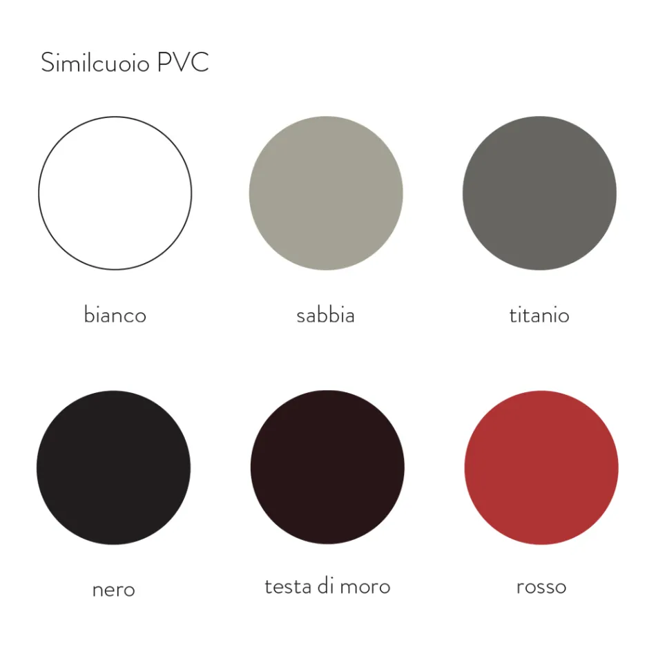 Cadeira de sala de jantar de metal revestida em imitação de couro, 4 peças - Nadia Viadurini