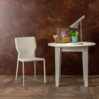 Cadeira de sala de jantar de metal estofada em couro sintético, 4 peças - titty Viadurini