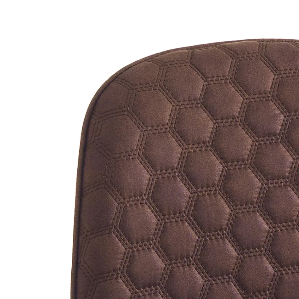 Cadeira da sala de jantar em microfibra e metal preto mate 4 peças - Jake Viadurini