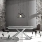 Cadeira da sala de jantar em microfibra e metal preto mate 4 peças - Jake Viadurini