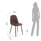 Cadeira da sala de jantar em microfibra e metal preto mate 4 peças - Jake Viadurini