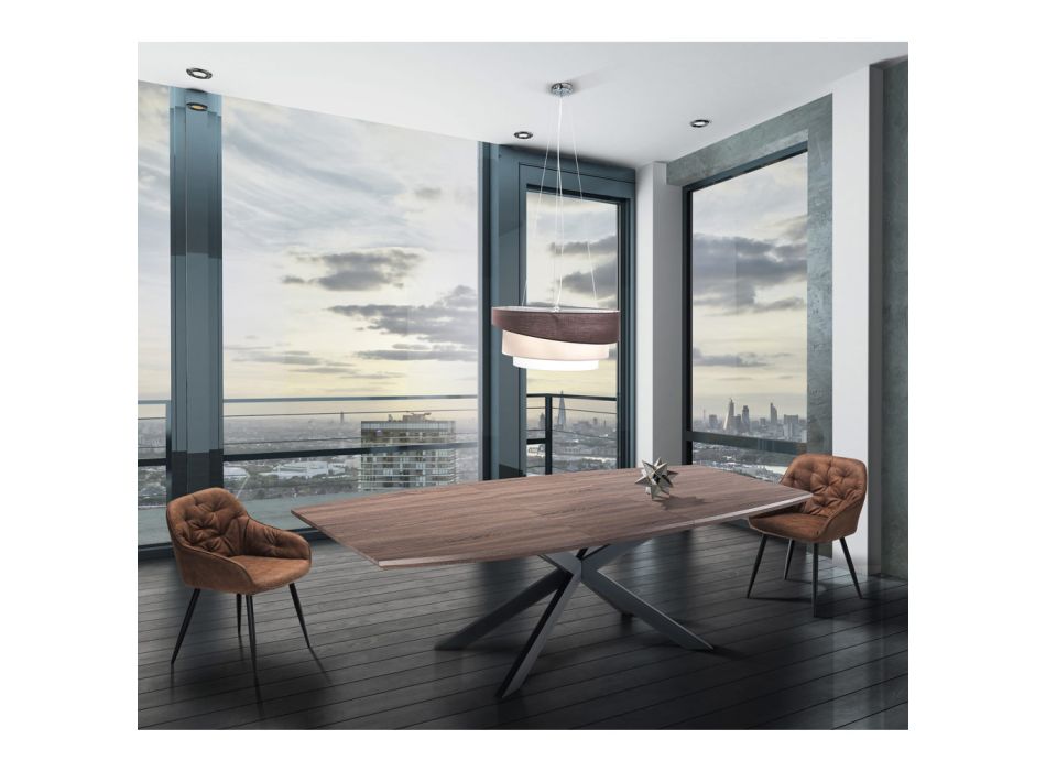 Cadeira da sala de jantar em couro envelhecido efeito 2 peças - Garbina Viadurini
