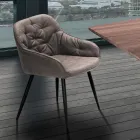 Cadeira da sala de jantar em couro envelhecido efeito 2 peças - Garbina Viadurini