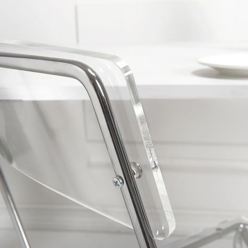 Cadeira de sala de jantar de plexiglass feita na Itália 2 peças - Charlotte Viadurini