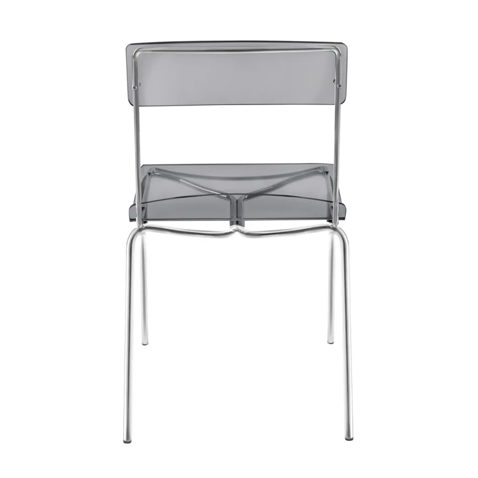 Cadeira de sala de jantar de plexiglass feita na Itália 2 peças - Charlotte Viadurini