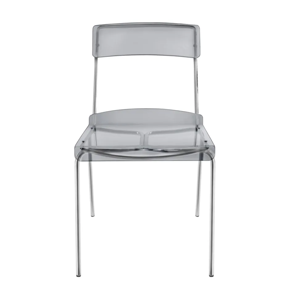 Cadeira de sala de jantar de plexiglass feita na Itália 2 peças - Charlotte Viadurini