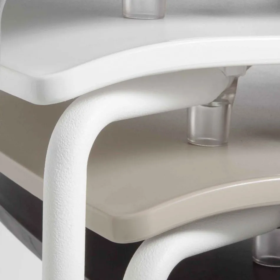 Cadeira Sala de Jantar em Polipropileno com Base Metálica, 4 Peças - Alina Viadurini