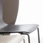 Cadeira Sala de Jantar em Polipropileno com Base Metálica, 4 Peças - Alina Viadurini