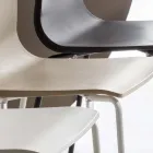 Cadeira Sala de Jantar em Polipropileno com Base Metálica, 4 Peças - Alina Viadurini