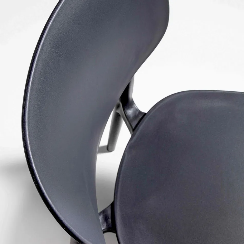 Cadeira de sala de jantar empilhável de polipropileno, 4 peças - Zagreb Viadurini