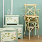 Cadeira Sala de Jantar em Rattan e Madeira Design Clássico Homemotion - Meridia Viadurini