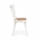 Cadeira Sala de Jantar em Rattan e Madeira Design Clássico Homemotion - Meridia Viadurini