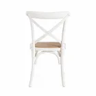 Cadeira Sala de Jantar em Rattan e Madeira Design Clássico Homemotion - Meridia Viadurini