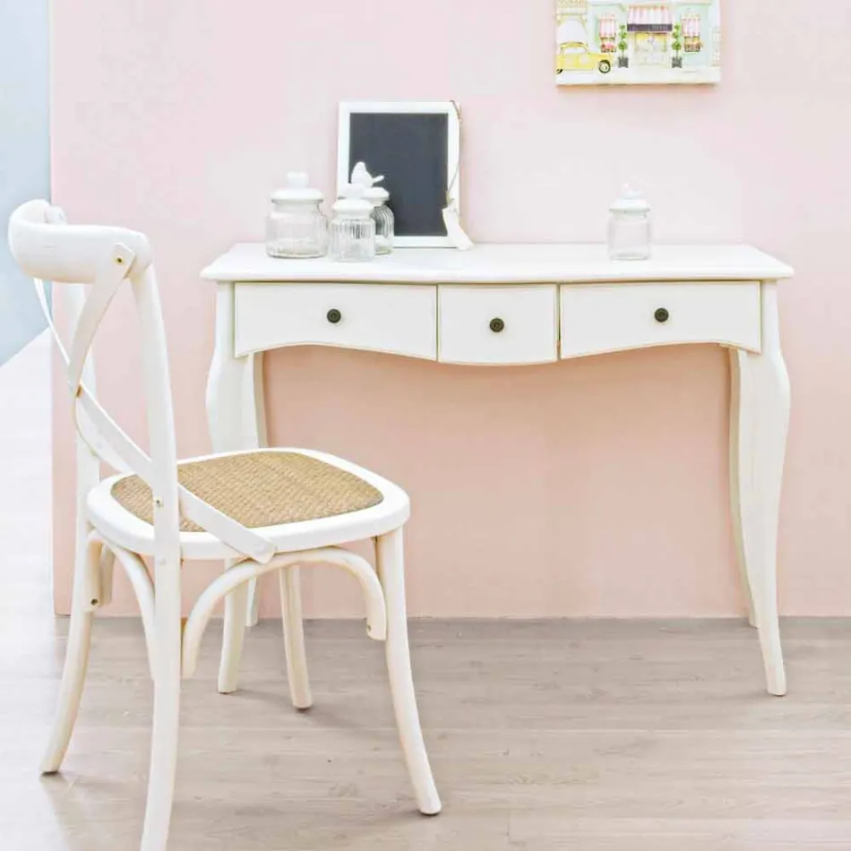 Cadeira Sala de Jantar em Rattan e Madeira Design Clássico Homemotion - Meridia Viadurini