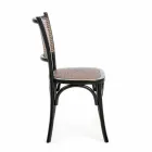 Cadeira Sala de Jantar em Rattan e Madeira Design Clássico Homemotion - Meridia Viadurini