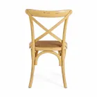 Cadeira Sala de Jantar em Rattan e Madeira Design Clássico Homemotion - Meridia Viadurini