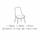 Cadeira de Tecido para Sala de Jantar com Base de Madeira Made in Italy - Coco Viadurini