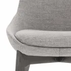 Cadeira de Tecido para Sala de Jantar com Base de Madeira Made in Italy - Coco Viadurini