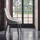 Cadeira de Tecido para Sala de Jantar com Base de Madeira Made in Italy - Coco Viadurini
