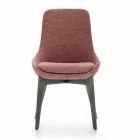 Cadeira de Tecido para Sala de Jantar com Base de Madeira Made in Italy - Coco Viadurini