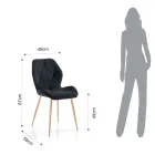 Cadeira Sala de Jantar em Tecido e Metal Dourado 4 Peças - Smeralda Viadurini