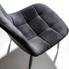 Cadeira da Sala de Jantar em Veludo e Metal Resistente a Manchas, 4 Peças - Carlina Viadurini