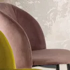 Cadeira de jantar em veludo com pernas de metal preto, 4 peças - Hanna Viadurini