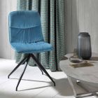 Cadeira de sala de jantar moderna com assento de tecido, 4 peças - Atenas Viadurini