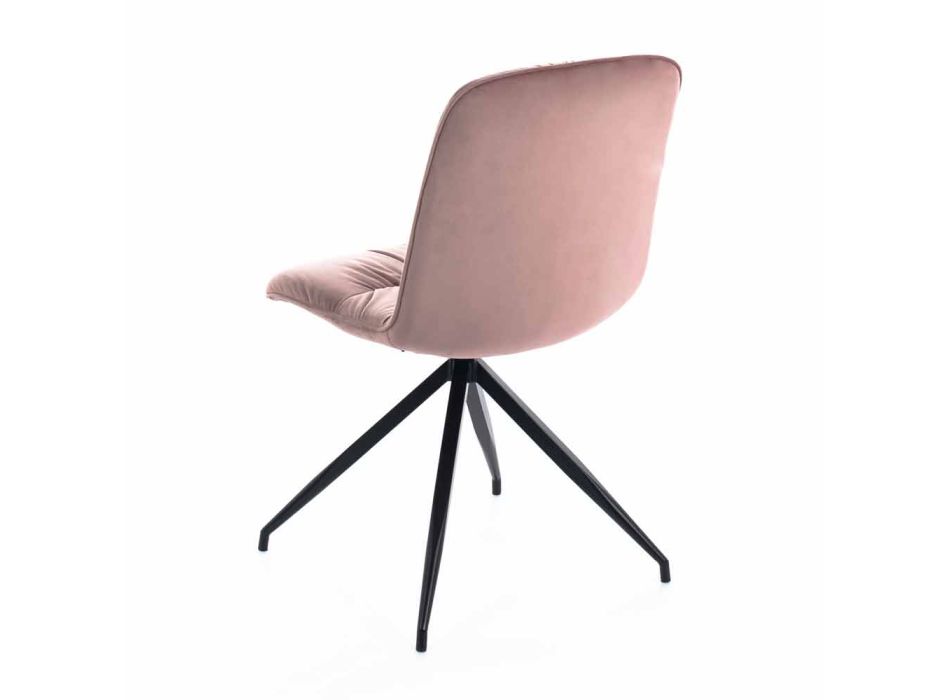 Cadeira de sala de jantar moderna com assento de tecido, 4 peças - Atenas Viadurini