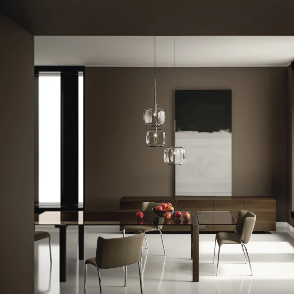 Cadeira da sala de jantar coberta com couro ecológico feito na Itália - Giulia Viadurini