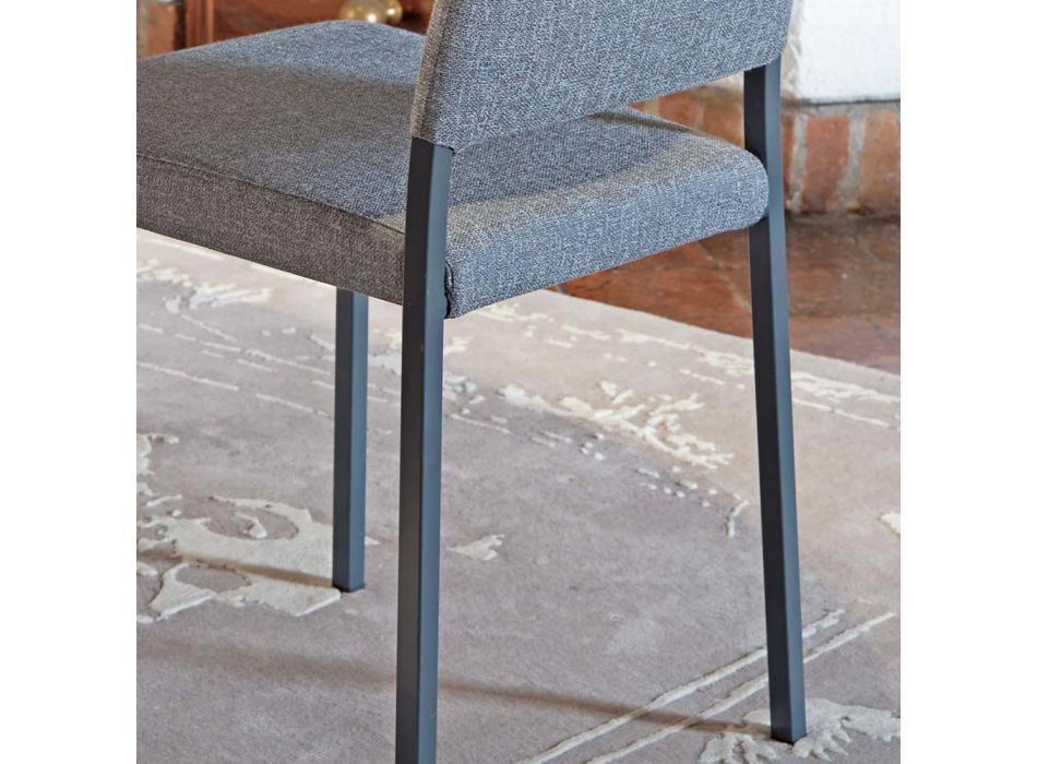 Cadeira para sala de jantar com capa removível estofada em tecido Made in Italy - Toyko Viadurini